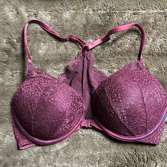 PINK by Victoria’s Secret Date Push-up front Closure Lace T back Sz 34C - Picture 1 of 8